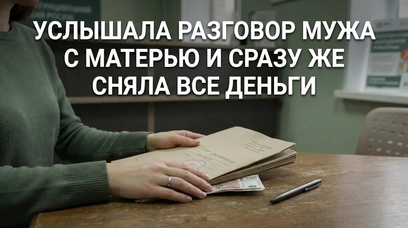 Подслушала разговор мужа и его мамы и сразу сняла все деньги с общего счета
